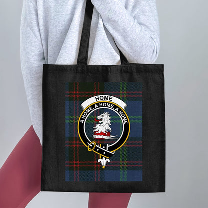 Physical Item 15"x16" / Black Scottish Clan Scottish Crest Tartan Design Tote Bag