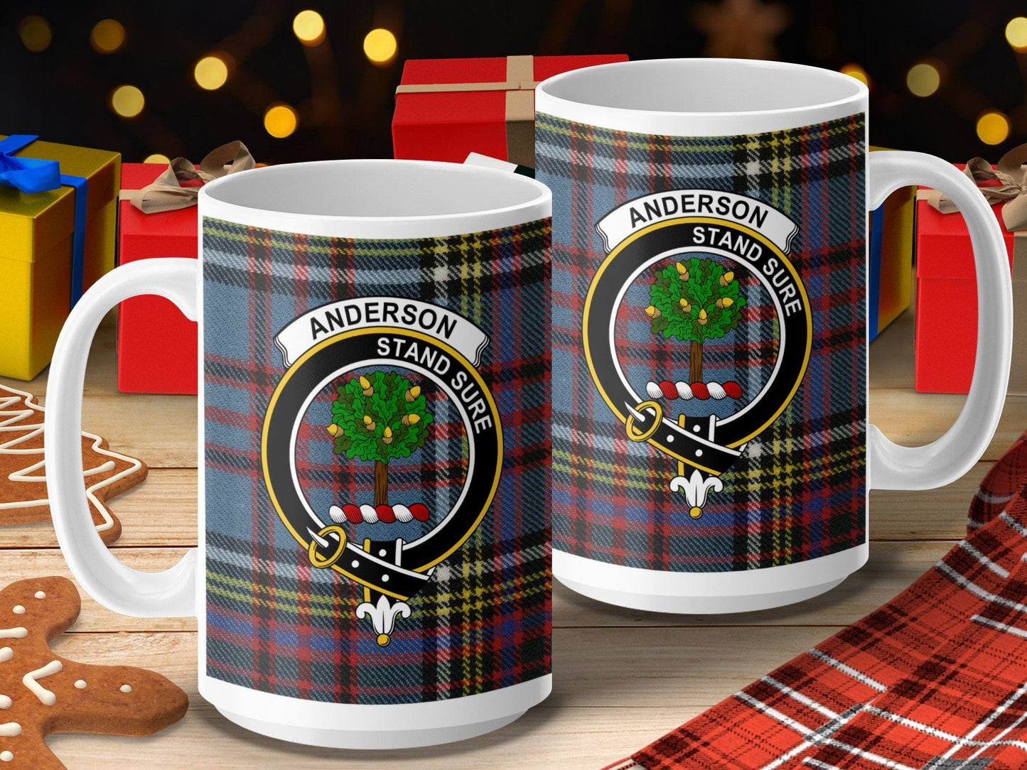 Physical Item 15oz / 15oz / White Anderson Clan Scottish Tartan Crest mug