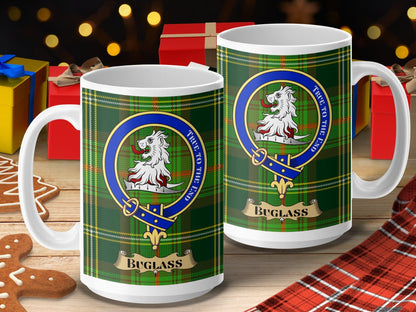 Physical Item 15oz / 15oz / White Buglass Clan True To The End Tartan Mug