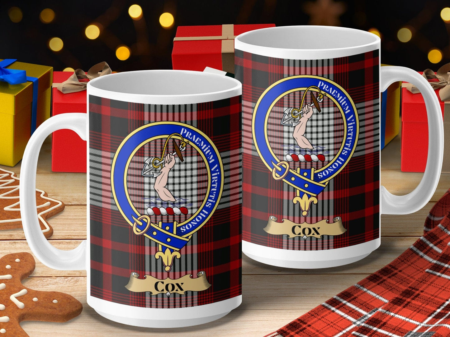 Physical Item 15oz / 15oz / White Cox Scottish Clan Tartan Praemium Virtutis Mug