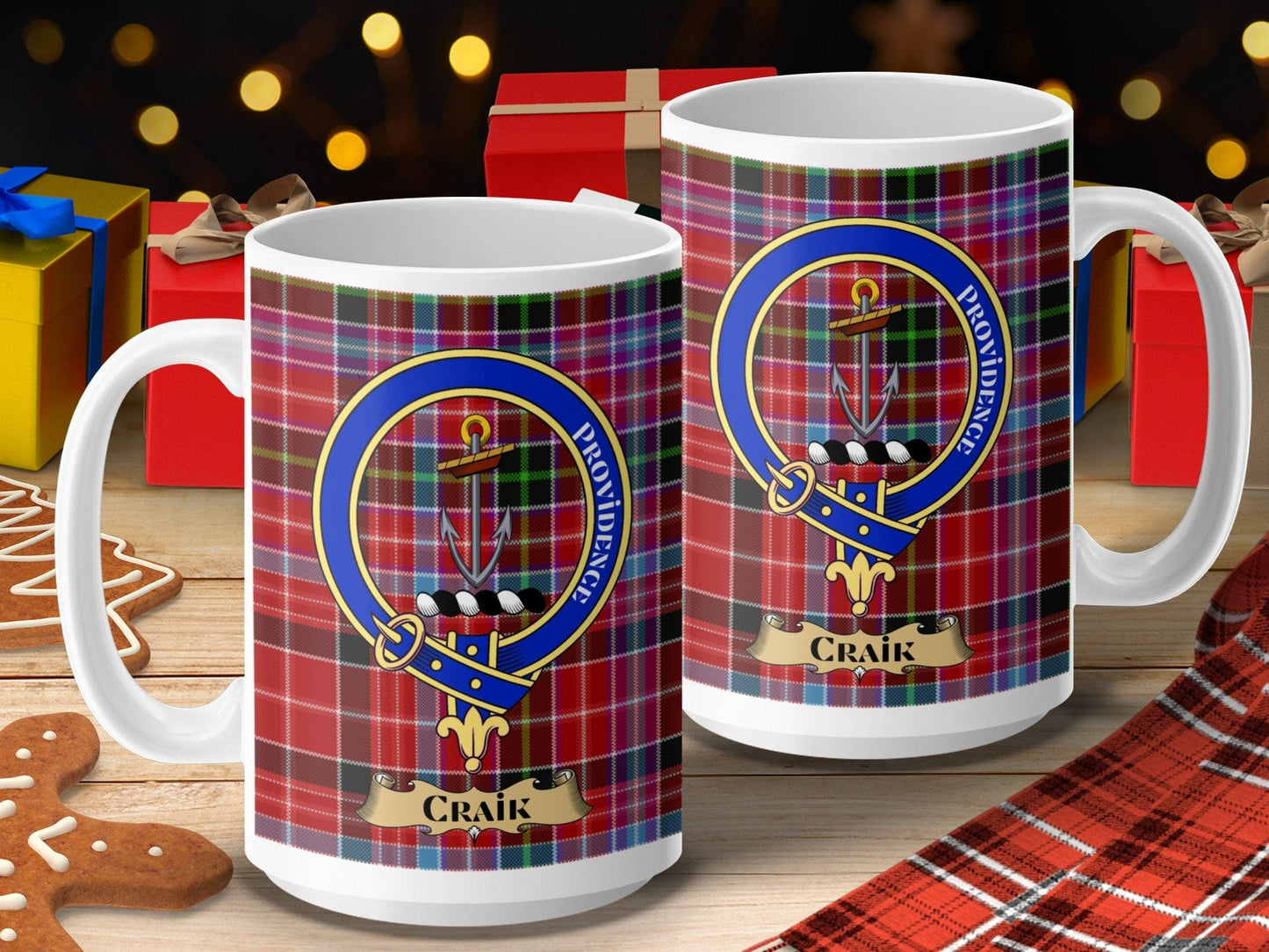 Physical Item 15oz / 15oz / White Craik Scottish Clan Tartan Design Mug