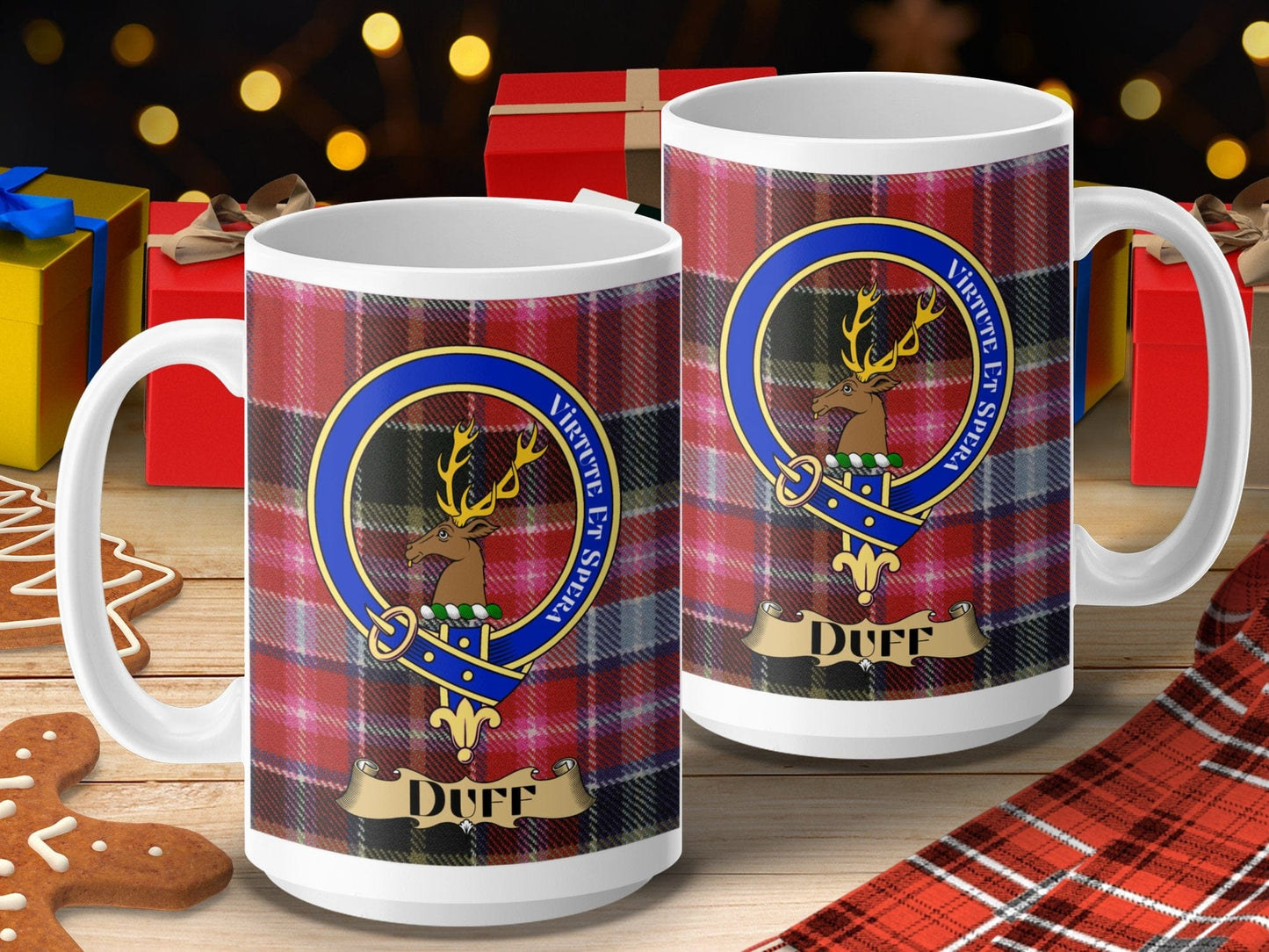 Physical Item 15oz / 15oz / White Duff Clan Scottish Tartan Crest Mug