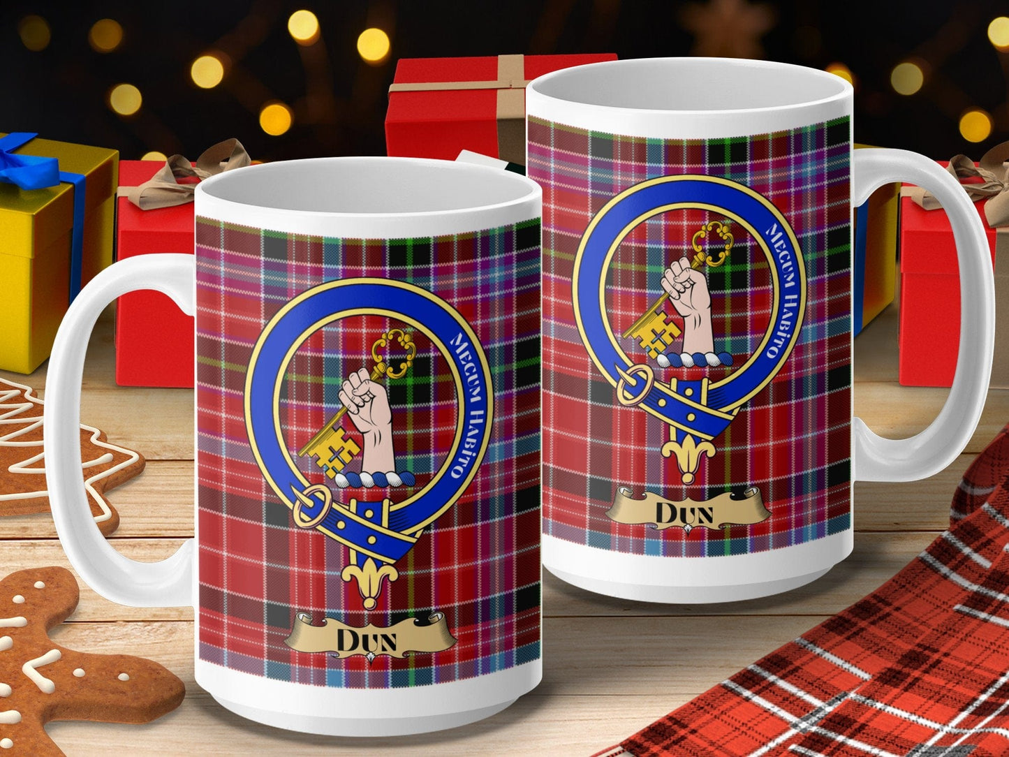 Physical Item 15oz / 15oz / White Dun Clan Scottish Tartan Crest Mug