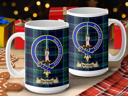 Physical Item 15oz / 15oz / White Duthie Clan Scottish Tartan Crest Mug