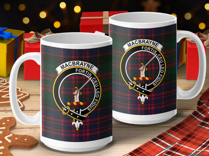 Physical Item 15oz / 15oz / White MacBrayne Clan Scottish Tartan Crest Mugs