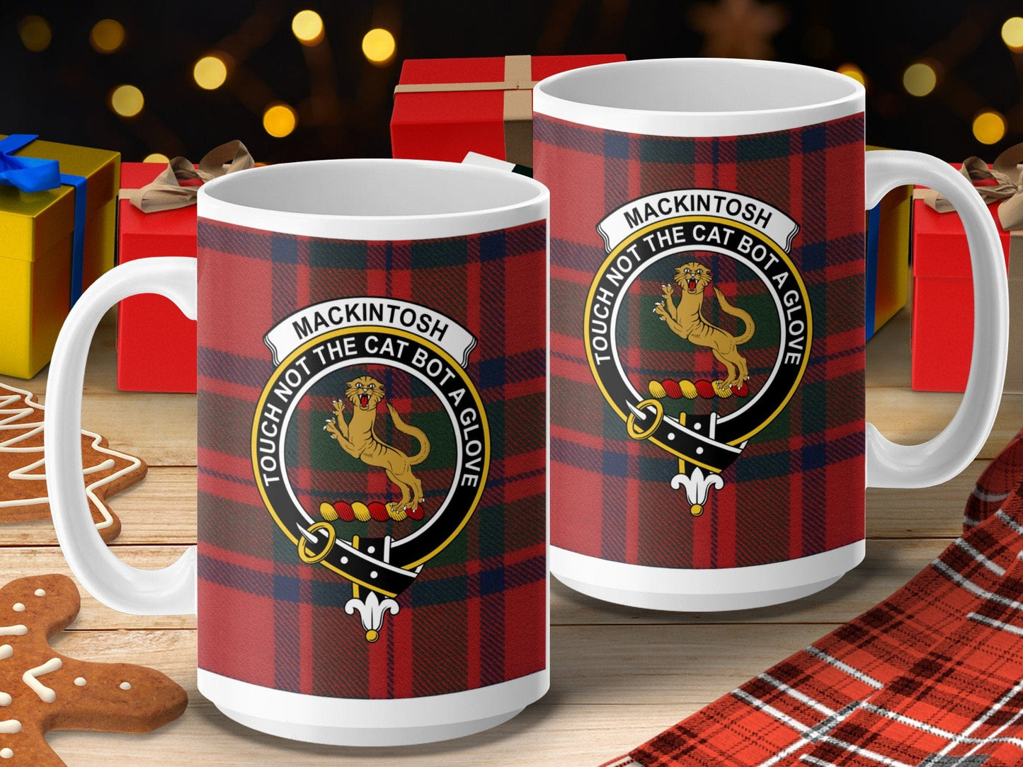 Physical Item 15oz / 15oz / White Mackintosh Clan Scottish Tartan Crest Mug