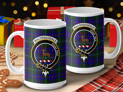 Physical Item 15oz / 15oz / White Macorquodale Scottish Tartan Clan Crest Mugs