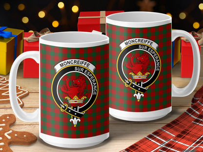 Physical Item 15oz / 15oz / White Moncreiffe Clan Sur Esperance Tartan Crest Mugs