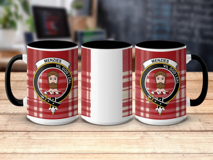 Physical Item 15oz / Black Menzies Clan Scottish Tartan Mug