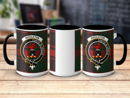 Physical Item 15oz / Black Middleton Clan Fortis In Arduis Tartan Mug