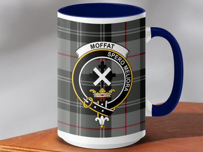 Moffat Clan Crest Tartan Scottish Mug - Celtic Ancestry Gifts