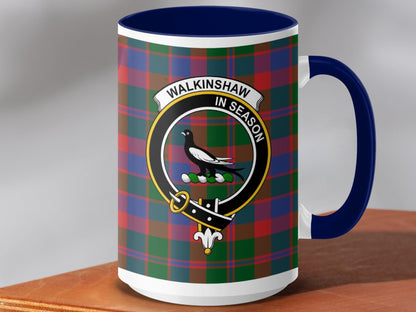 Physical Item 15oz / Dark Blue Walkinshaw Clan Scottish Tartan Crest Mug