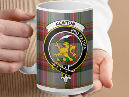 Physical Item 15oz / White Newton Clan Scottish Tartan Mug