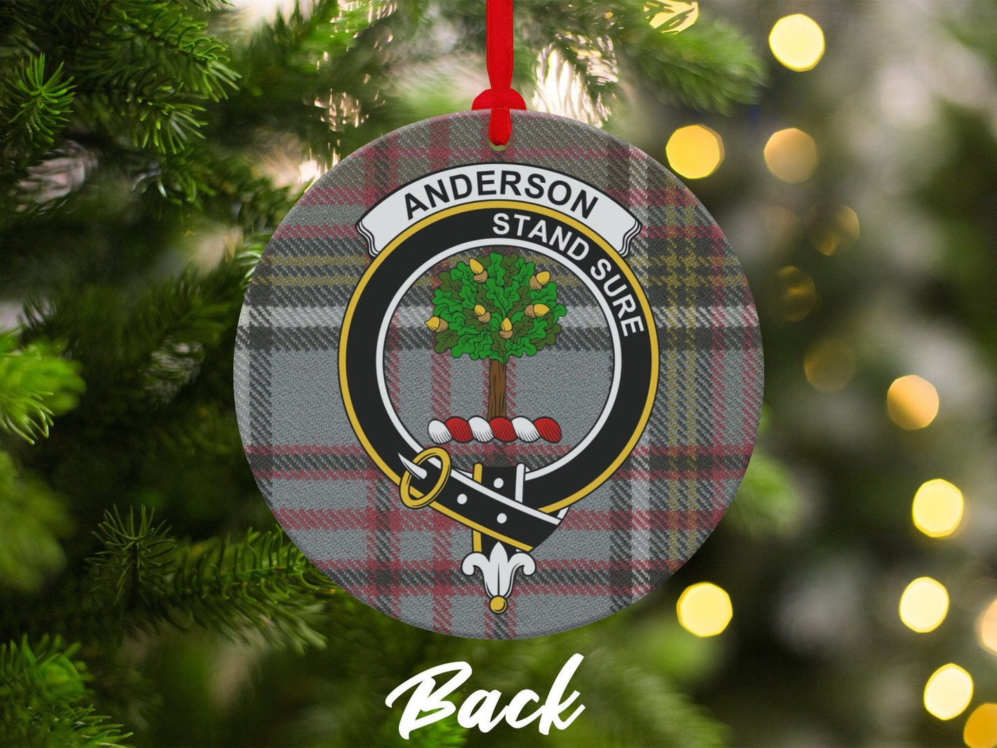 Physical Item 3.6" Anderson Stand Sure Scottish Clan Crest Tartan Ornaments