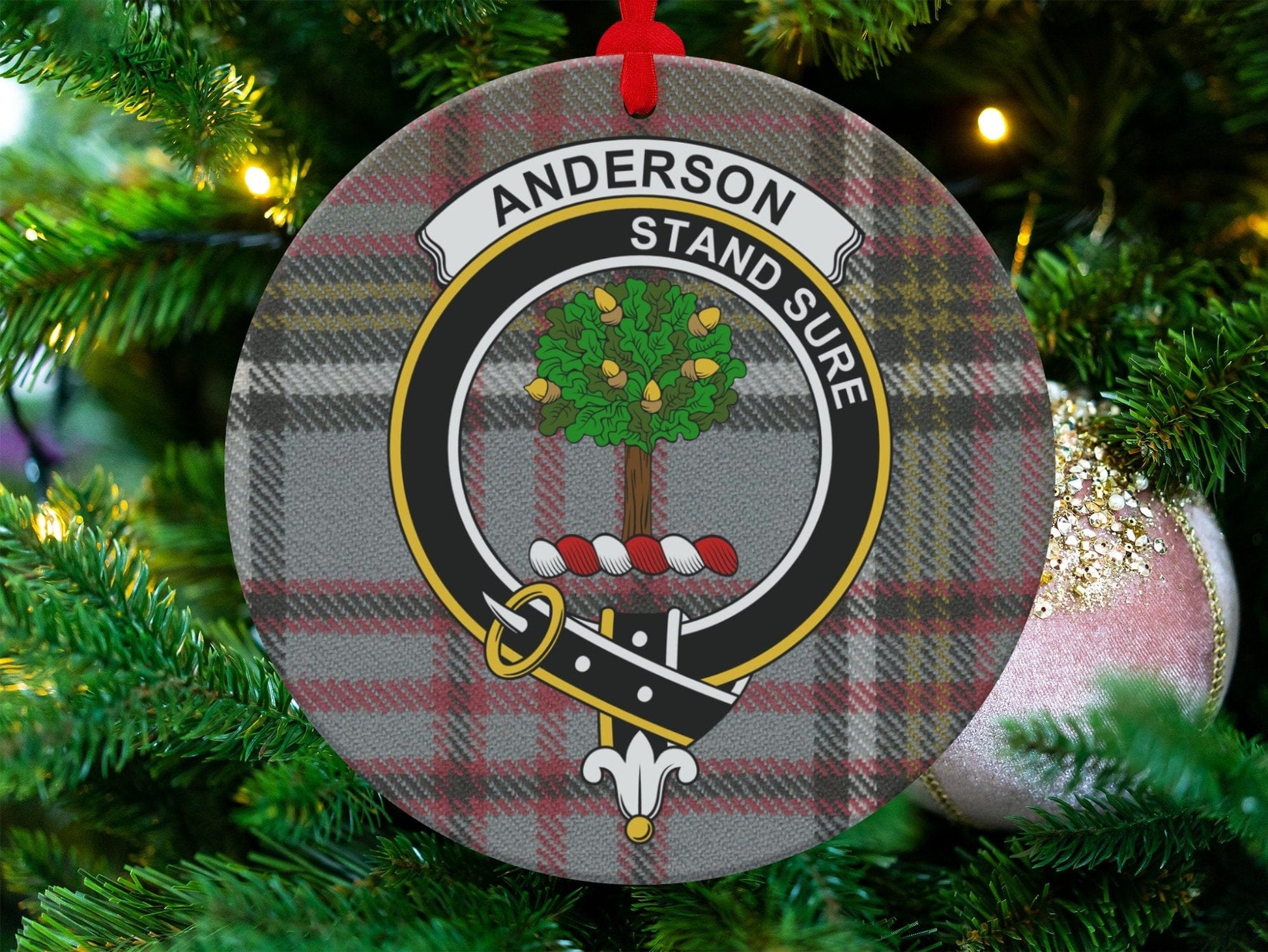 Physical Item 3.6" Anderson Stand Sure Scottish Clan Crest Tartan Ornaments