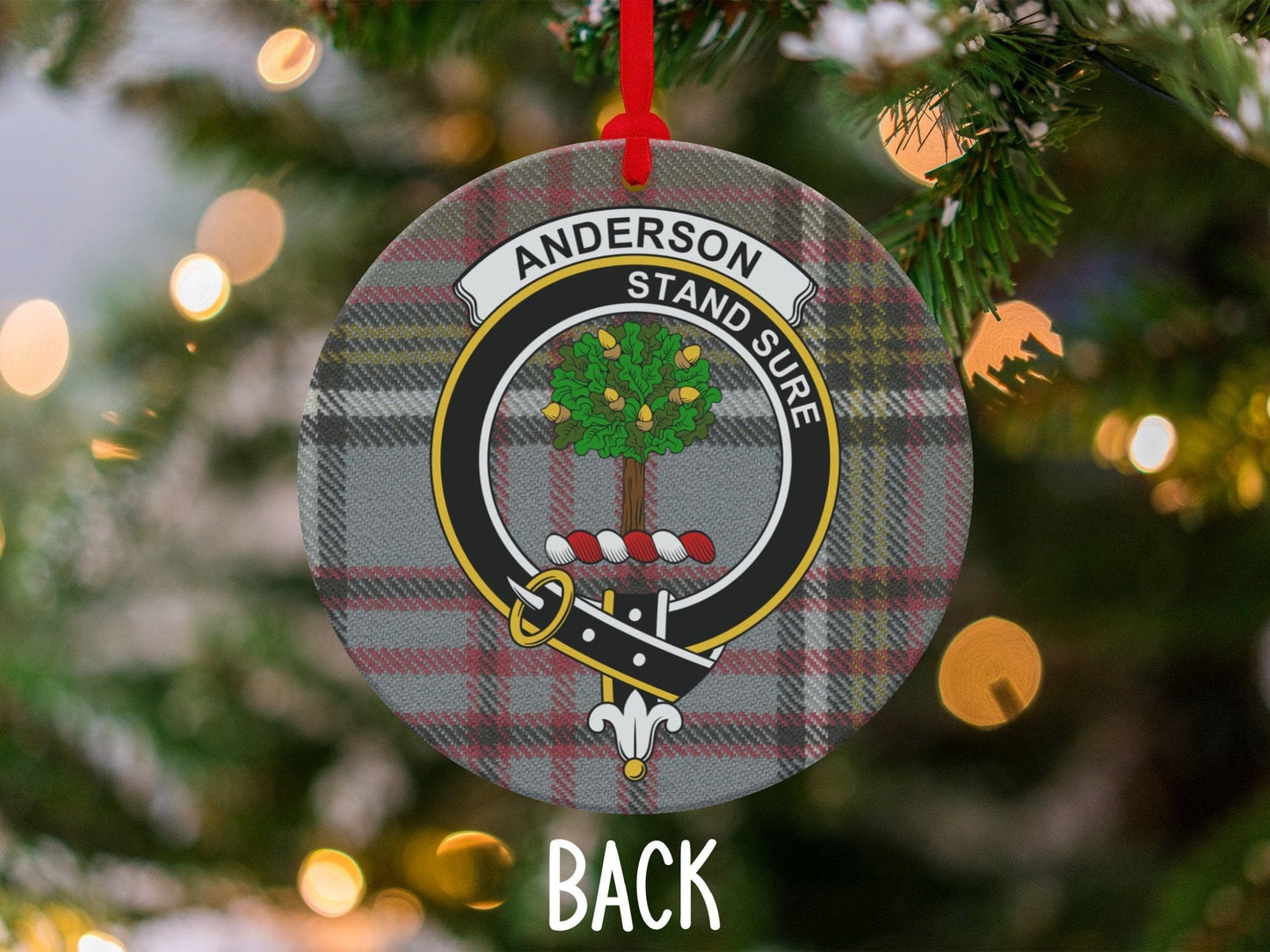 Physical Item 3.6" Anderson Stand Sure Scottish Clan Crest Tartan Ornaments