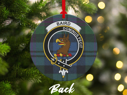 Physical Item 3.6" Baird Scottish Clan Crest Tartan Christmas Ornaments