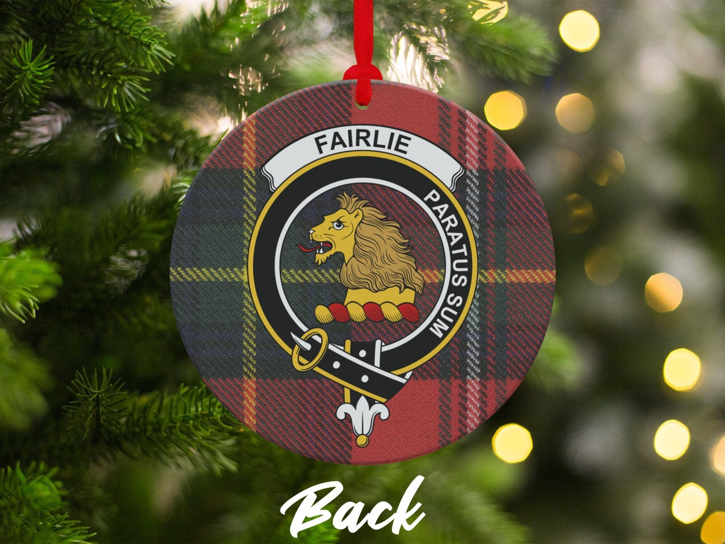 Physical Item 3.6" Fairlie Clan Crest Scottish Tartan Christmas Ornaments