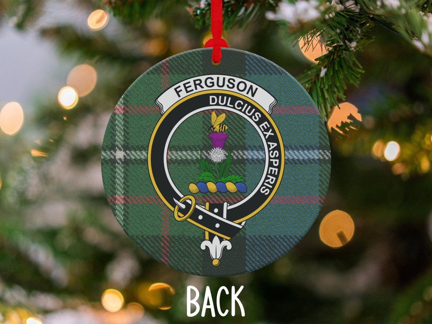 Physical Item 3.6" Ferguson Clan Crest Tartan Christmas Ornaments