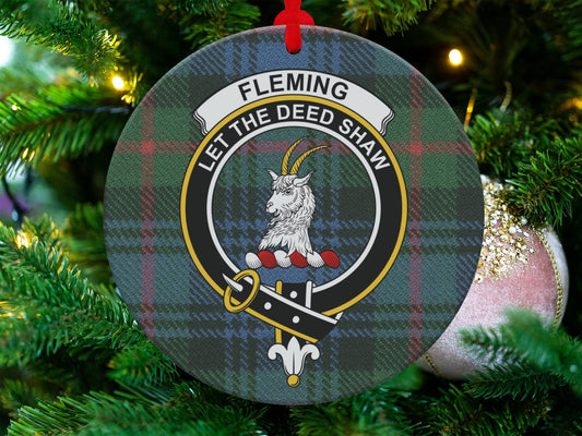 Physical Item 3.6" Fleming Let The Deed Shaw Plaid Christmas Ornaments