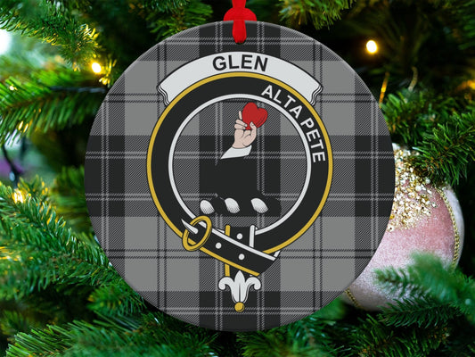 Physical Item 3.6" Glen Scottish Clan Crest Tartan Ornaments