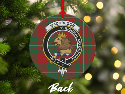 Physical Item 3.6" MacGregor Clan Crest Tartan Christmas Ornaments