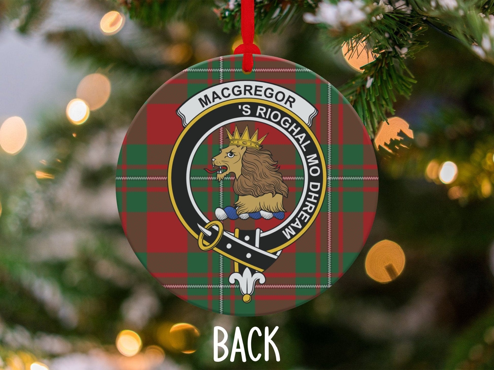 Physical Item 3.6" MacGregor Clan Crest Tartan Christmas Ornaments