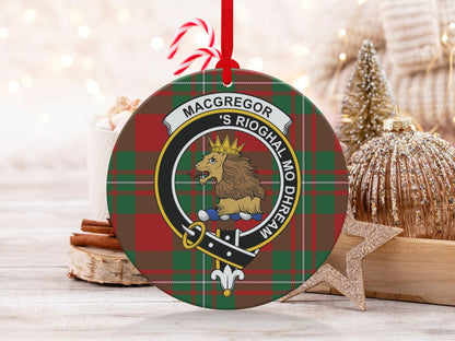 Physical Item 3.6" MacGregor Clan Crest Tartan Christmas Ornaments