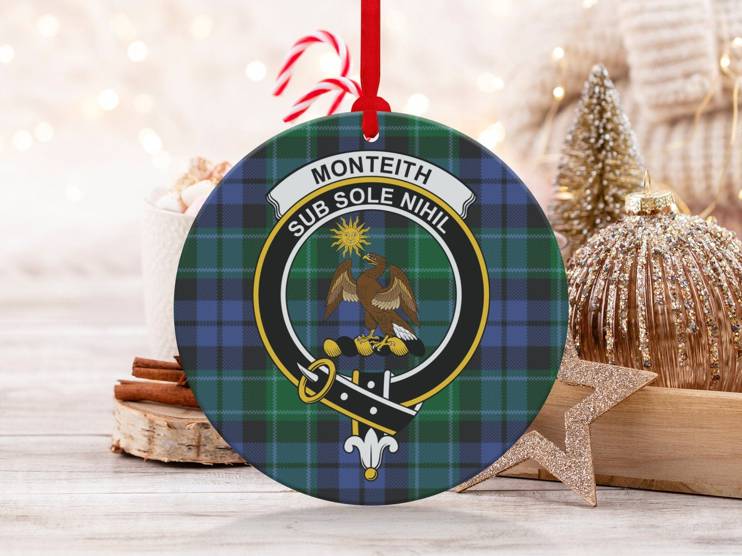 Physical Item 3.6" Monteith Sub Sole Nihil Tartan Christmas Ornaments