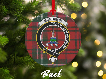 Physical Item 3.6" Morrison Teaghlach Phabbay Clan Tartan Ornaments