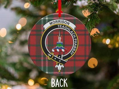 Physical Item 3.6" Morrison Teaghlach Phabbay Clan Tartan Ornaments