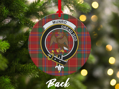 Physical Item 3.6" Munro Scottish Clan Crest Tartan Christmas Ornaments