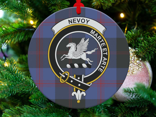 Physical Item 3.6" Nevoy Clan Crest Tartan Christmas Decorations Ornaments