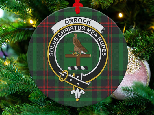 Physical Item 3.6" Orrock Scottish Clan Crest Tartan Christmas Ornaments