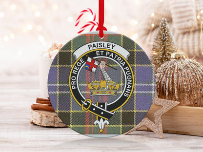 Physical Item 3.6" Paisley Scottish Clan Crest Tartan Christmas Ornaments