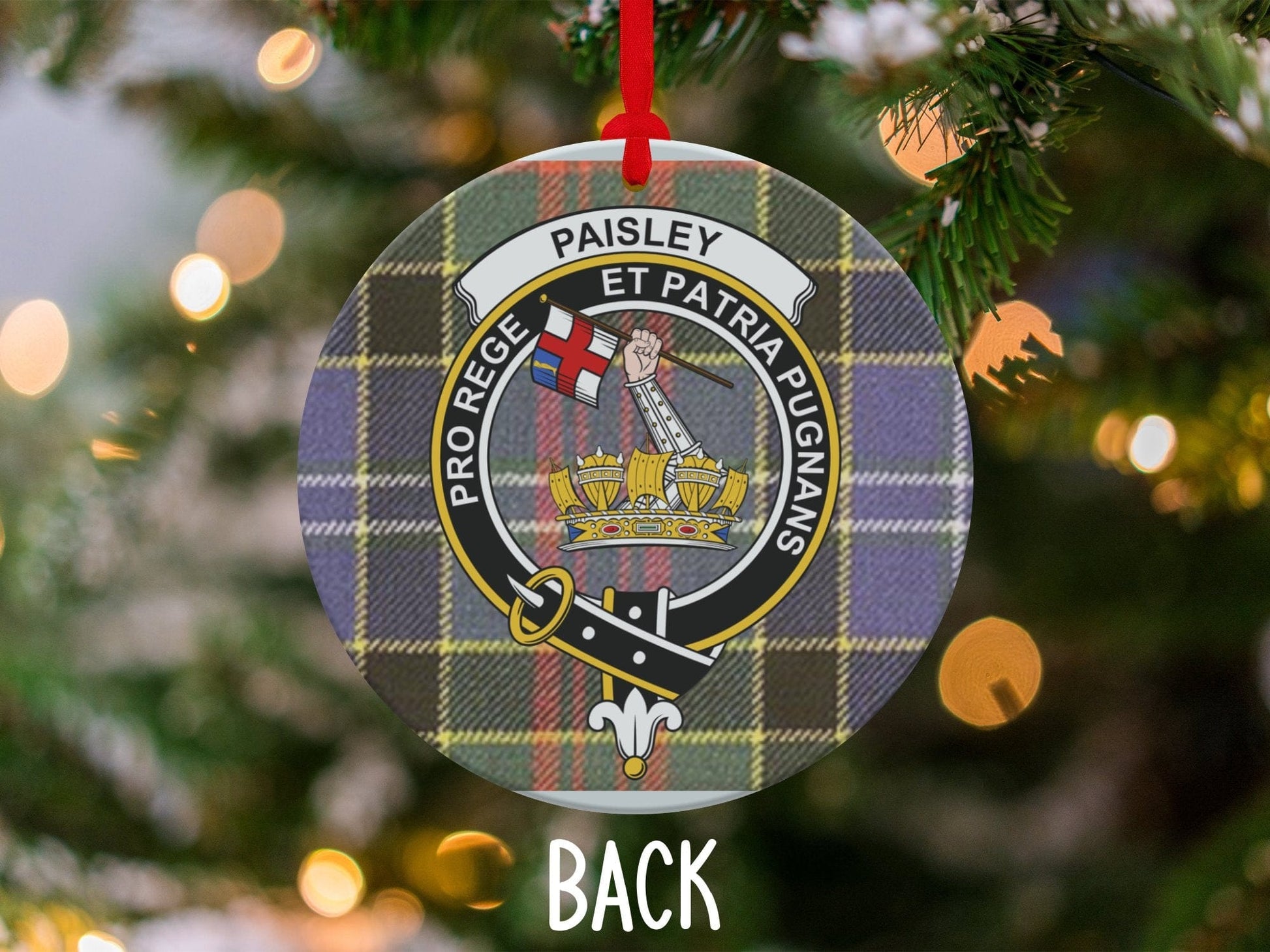 Physical Item 3.6" Paisley Scottish Clan Crest Tartan Christmas Ornaments