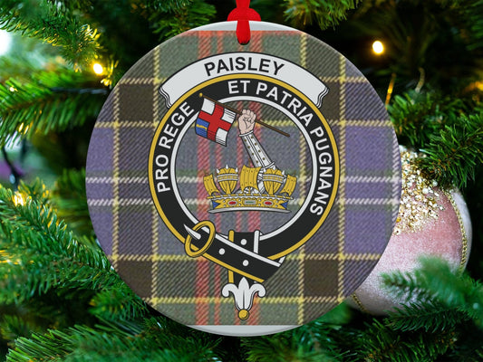 Physical Item 3.6" Paisley Scottish Clan Crest Tartan Christmas Ornaments