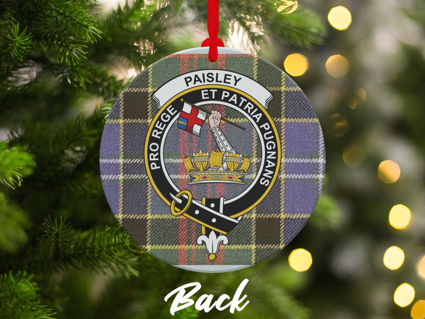 Physical Item 3.6" Paisley Scottish Clan Crest Tartan Christmas Ornaments