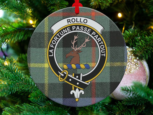 Physical Item 3.6" Rollo Crest Tartan Clan Christmas Hanging Tree Ornaments