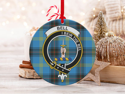 Physical Item 3.6" Scottish Bell I Beir The Bel Clan Crest Tartan Ornaments