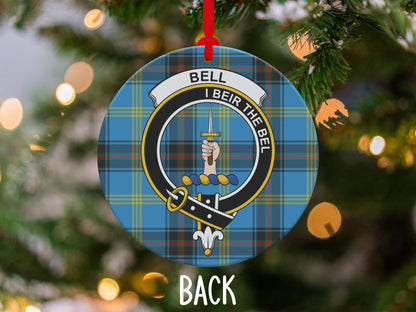 Physical Item 3.6" Scottish Bell I Beir The Bel Clan Crest Tartan Ornaments