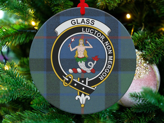 Physical Item 3.6" Scottish clan Glass double sided print Ornaments