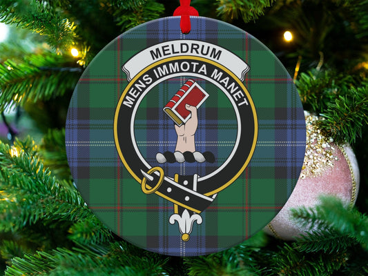 Physical Item 3.6" Scottish Clan Meldrum Tartan Christmas Tree Ornaments