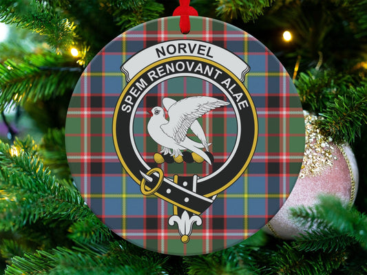 Physical Item 3.6" Scottish Clan Norvel Tartan Christmas Ornaments