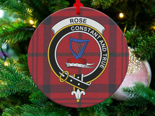 Physical Item 3.6" Scottish Clan Rose Constant and True Crest Ornaments