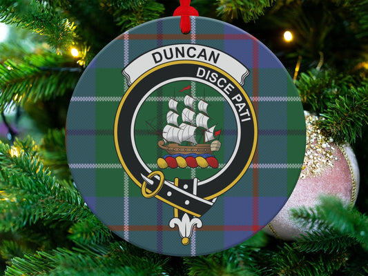 Physical Item 3.6" Scottish Duncan Crest Tartan Christmas Ornaments