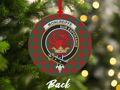 Physical Item 3.6" Scottish Moncreiffe Clan Crest Tartan Christmas Ornaments