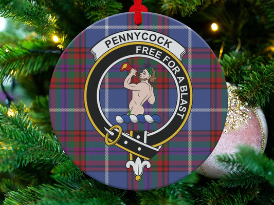 Physical Item 3.6" Scottish Pennycock Clan Crest Tartan Christmas Ornaments