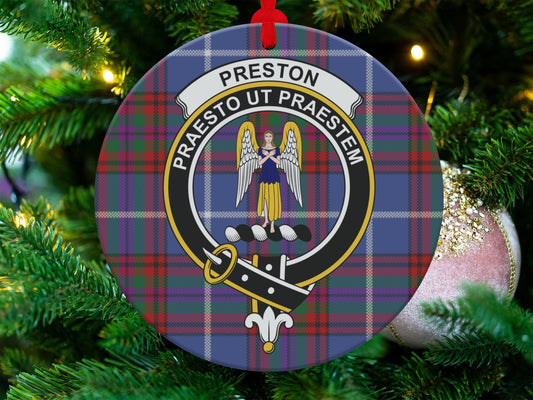 Physical Item 3.6" Scottish Preston Double Sided Tartan Christmas Ornaments