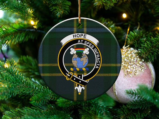 Physical Item 3" / White Scottish Clan Crest Christmas Ceramic Ornaments